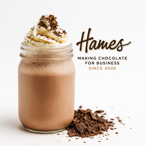 Image of an iced hot chocolate, a refreshingly chocolate drink for the summer months