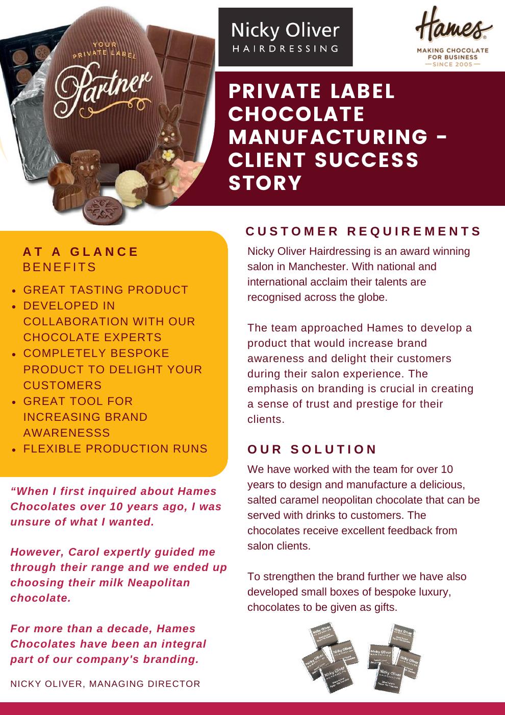 Nicky Oliver Case Study - Personalised Chocolate Neapolitans