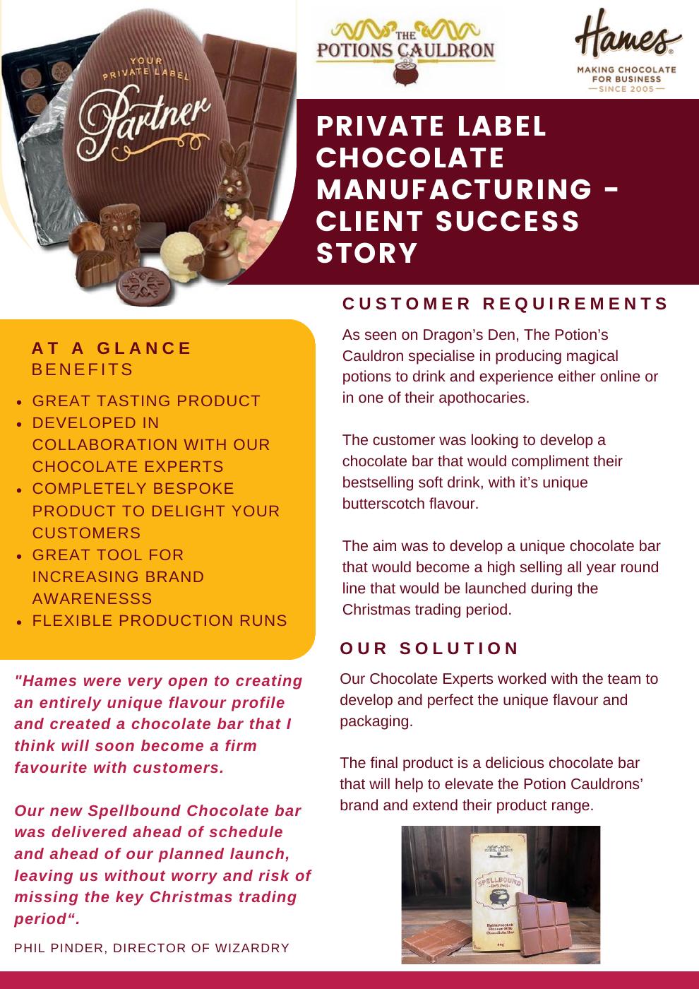 The Potions Cauldron Case Study - Private Label Chocolate Bars