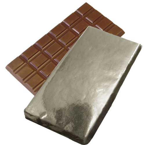 Promotional - 100g Milk Chocolate Bar Wrapped in Silver Foil