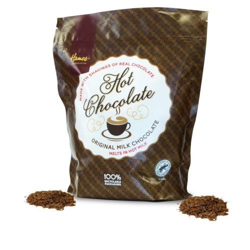 Hames - Milk Hot Chocolate Shavings Resealable Catering Pouch RA MB 1Kg