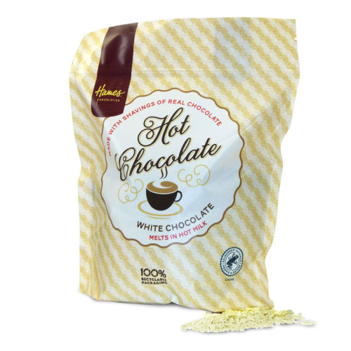 Hames - White Hot Chocolate Shavings Resealable Pouch RA MB 1Kg