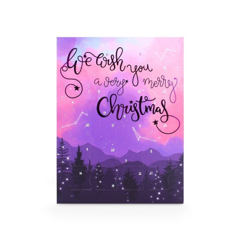 Magical Celestial Forest Finished with Purple Metallic Foil 24 Deluxe Advent Countdown Calendar
