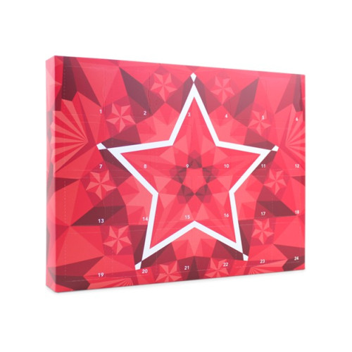 Giant 24 Door Star Design Advent Calendar with Insert Tray - H284mm x W367mm D45mm (Supplied Flat)