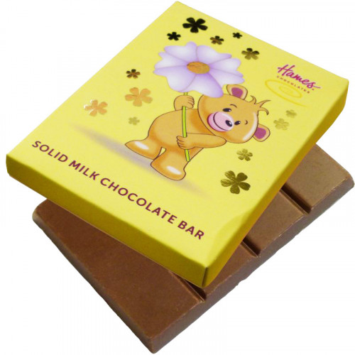Alpha Bear Solid Milk Chocolate 50g Bar - Bear with Flower