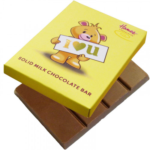 Alpha Bear Solid Milk Chocolate 50g Bar - I Heart You