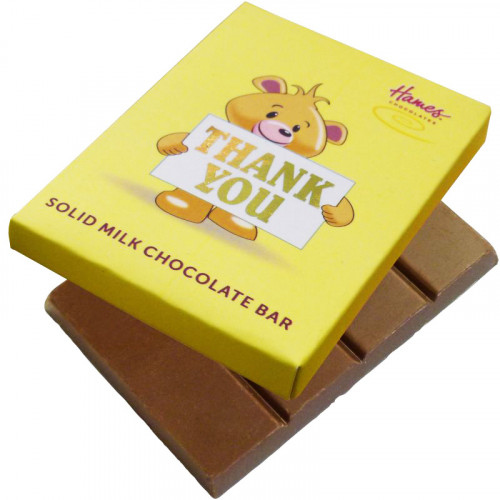 Alpha Bear Solid Milk Chocolate 50g Bar - Thank You