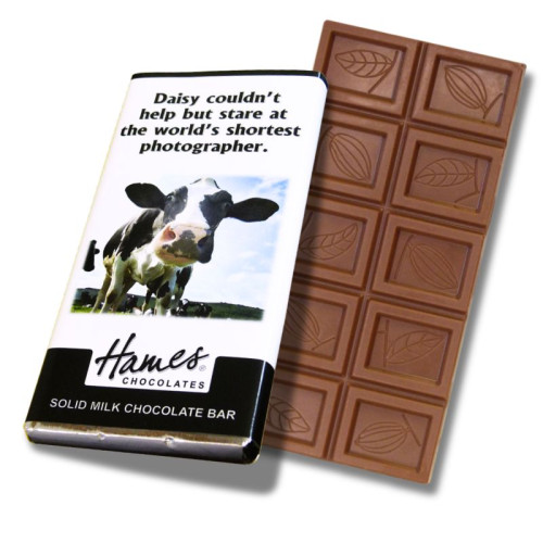 Animals with Attitude - 60g Milk Chocolate Bar Wrapped in Silver Foil Finished with a Themed Chuckle Cow Wrapper