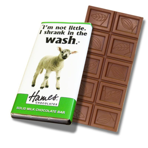 Animals with Attitude - 60g Milk Chocolate Bar Wrapped in Silver Foil Finished with a Themed Chuckle Lamb Wrapper