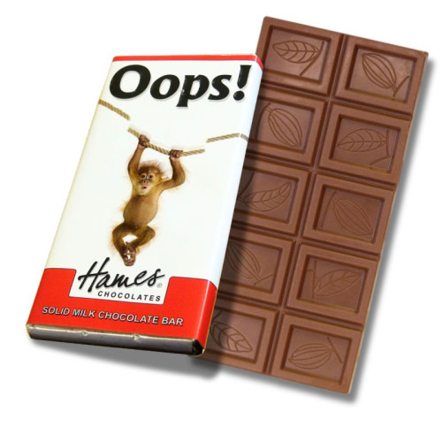Animals with Attitude - 60g Milk Chocolate Bar Wrapped in Silver Foil Finished with a Themed Chuckle Monkey Wrapper