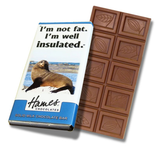 Animals with Attitude - 60g Milk Chocolate Bar Wrapped in Silver Foil Finished with a Themed Chuckle Seal Wrapper