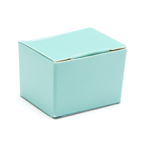 Fold-Up 1 Choc Ballotin Flat Top Box Only 37mm x 33mm x 31mm in Aqua