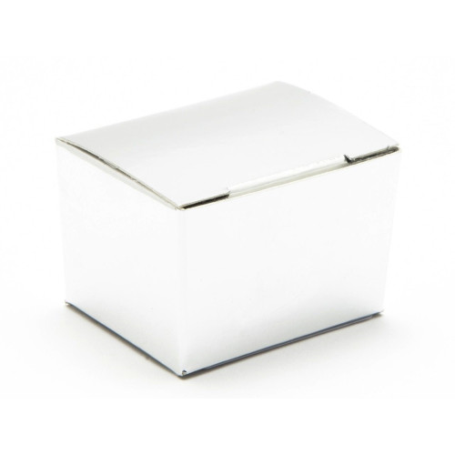 Fold-Up 1 Choc Ballotin Flat Top Box Only 37mm x 33mm x 31mm in Silver