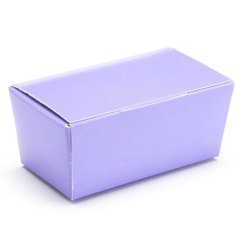 Ready-Assembled 2 Choc Ballotin Flat Top Box Only 66mm x 33mm x 31mm in Lilac