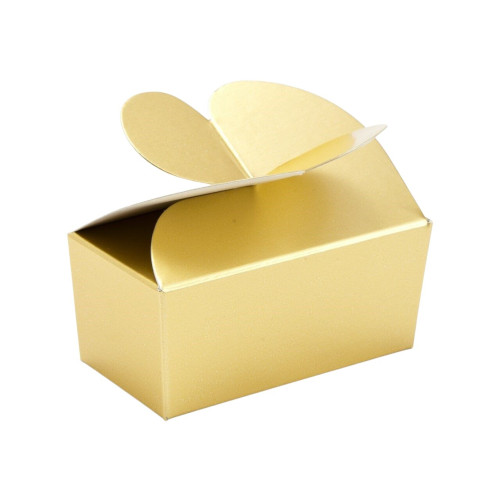 Fold-Up 2 Choc Ballotin Butterfly Top Box Only 66mm x 33mm x 31mm in Matt Gold