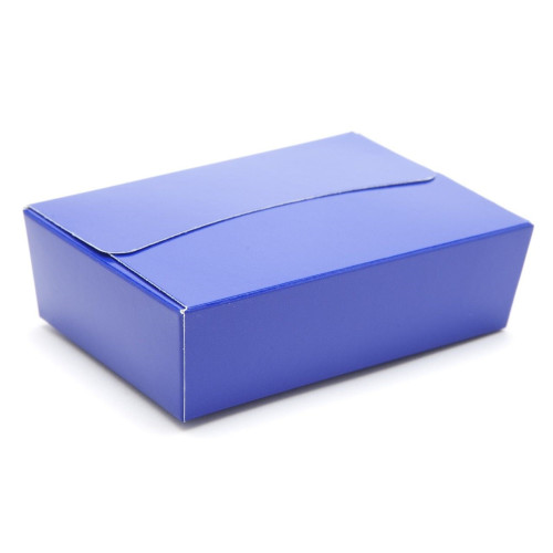 Ready-Assembled 6 Choc Ballotin Flat Top Box Only 100mm x 66mm x 31mm In Blue