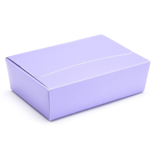 Ready-Assembled 6 Choc Ballotin Flat Top Box Only 100mm x 66mm x 31mm In Lilac