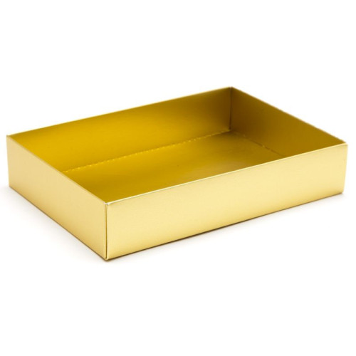 Fold-Up 12 Chocolate Box Base Only 159mm x 112mm x 32mm in Matt Gold