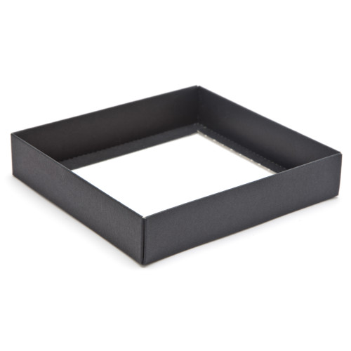 ElegantÂ Texture-Embossed Matt FinishÂ 16 Choc Square Wibalin Gift Box BaseÂ Only 159mm x 148mm x 32mm in Black