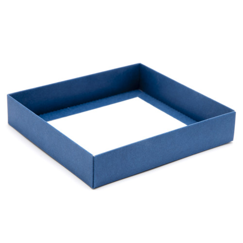 ElegantÂ Texture-Embossed Matt FinishÂ 16 Choc Square Wibalin Gift Box BaseÂ Only 159mm x 148mm x 32mm in Blue