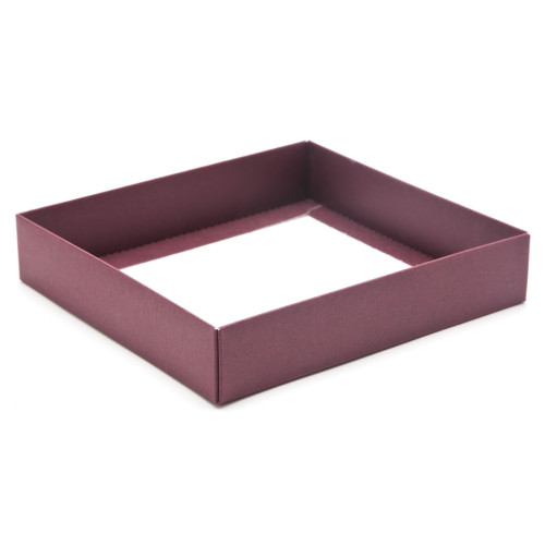 ElegantÂ Texture-Embossed Matt FinishÂ 16 Choc Square Wibalin Gift Box BaseÂ Only 159mm x 148mm x 32mm in Burgundy