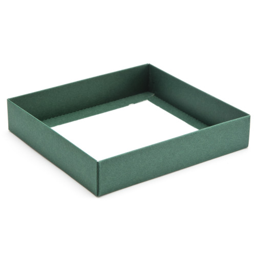 ElegantÂ Texture-Embossed Matt FinishÂ 16 Choc Square Wibalin Gift Box BaseÂ Only 159mm x 148mm x 32mm in Green