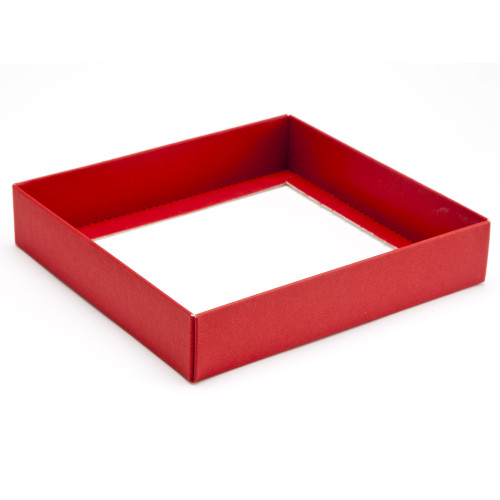 ElegantÂ Texture-Embossed Matt FinishÂ 16 Choc Square Wibalin Gift Box BaseÂ Only 159mm x 148mm x 32mm in Red