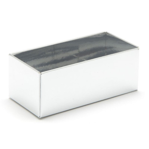 Fold-Up 2 Chocolate Box Base Only 78mm x 41mm x 32mm in Bright Silver