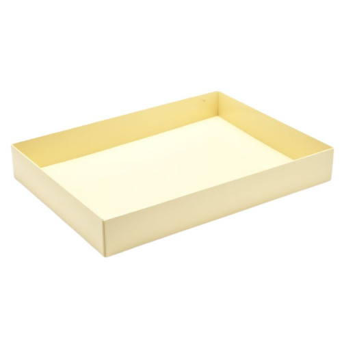 Fold-Up 24 Chocolate Box Base Only 221mm x 159mm x 32mm in Cream
