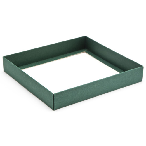 ElegantÂ Texture-Embossed Matt Finish 25 Choc Square Wibalin Gift Box BaseÂ Only 198mm x 183mm x 32mm in Green