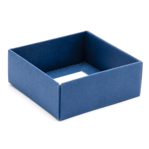 ElegantÂ Texture-Embossed Matt Finish 4 Choc Square Wibalin Gift Box BaseÂ Only 82mm x 78mm x 32mm in Blue