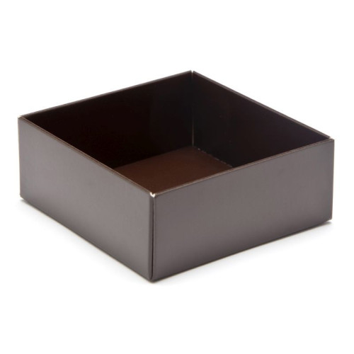 Fold-Up 4 Chocolate Box Base Only 78mm x 82mm x 32mm inÂ Chocolate Brown