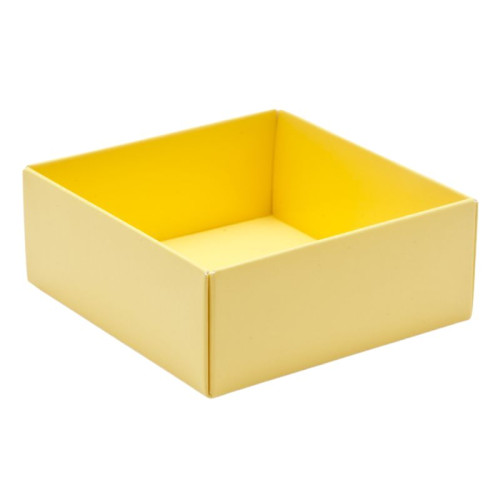 Fold-Up 4 Chocolate Box Base Only 78mm x 82mm x 32mm inÂ Buttermilk Yellow