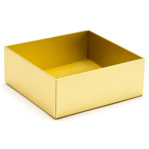 Fold-Up 4 Chocolate Box Base Only 78mm x 82mm x 32mm in Matt Gold