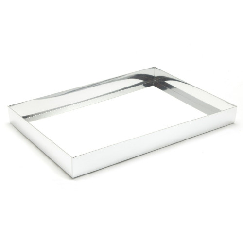 Fold-Up 48 Chocolate Box Base Only 312mm x217mm x32mm in Bright Silver