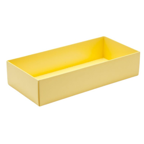 Fold-Up 8 Chocolate Box Base Only 159mm x 78mm x 32mm in Buttermilk Yellow