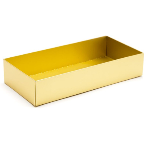 Fold-Up 8 Chocolate Box Base Only 159mm x 78mm x 32mm in Matt Gold