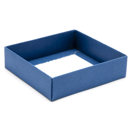 ElegantÂ Texture-Embossed Matt Finish 9 Choc Square Wibalin Gift Box BaseÂ Only 120mm x 112mm x 32mm in Blue