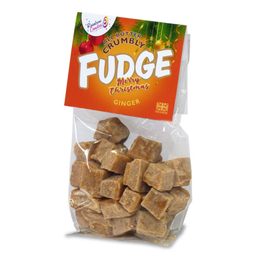 Merry Christmas Hand Broken All Butter Ginger Crumbly Fudge Grab Bags 150g