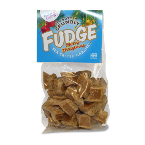 Merry Christmas Hand Broken All Butter Salted Caramel Crumbly Fudge Grab Bags 150g