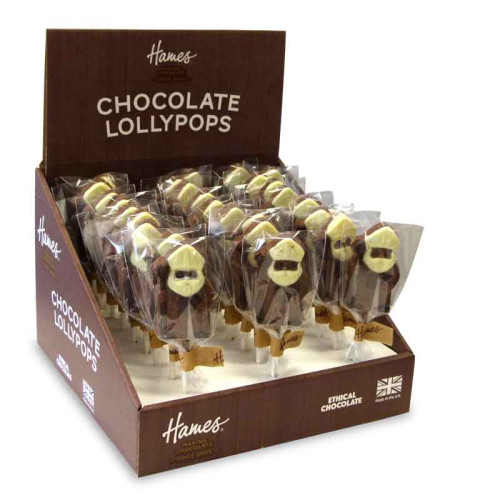 Hames - Milk Chocolate Bishop Lollipop with White and Dark Chocolate Decoration