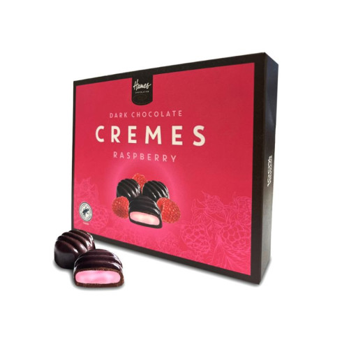 Hames - Dark Chocolate Fondant Raspberry Cremes RA MB Cocoa