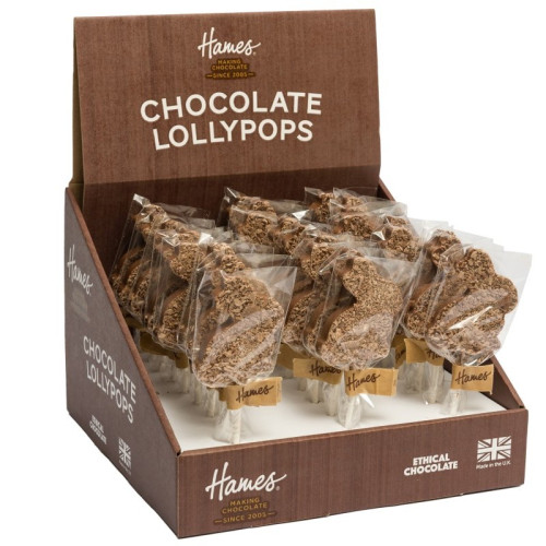 Hames - Milk Chocolate Bunny Lollipop Covered with Milk Chocolate Flake Decoration x Outer of 27