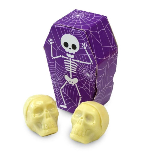 Halloween 2 White Chocolate Spooky Skulls Oozing with a Red Carame