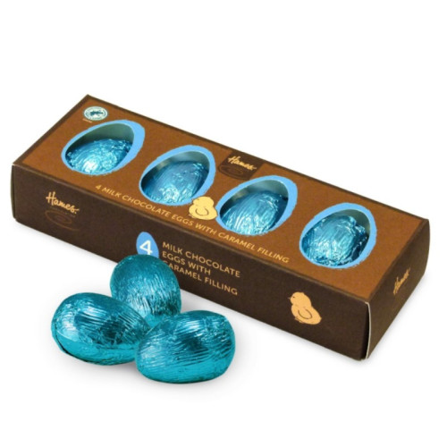 Hames &acirc; 4 Milk Chocolate with Caramel Filling Eggs Rainforest Alliance MB Cocoa