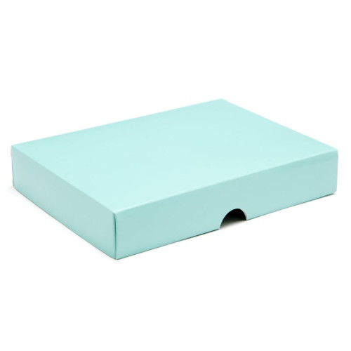 Biodegradable - Fold-Up 12 Chocolate Box Lid Only 159mm x 112mm x 32mm in Aqua