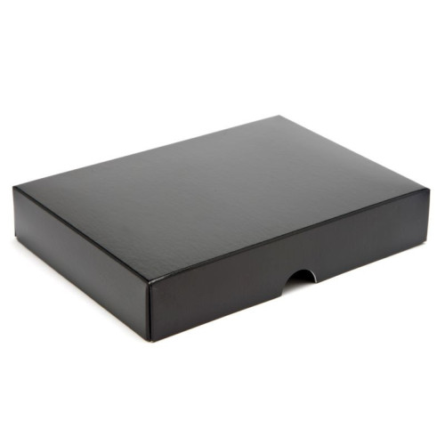 Biodegradable - Fold-Up 12 Chocolate Box Lid Only 159mm x 112mm x 32mm in Black