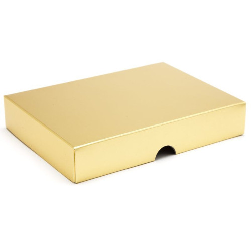 Fold-Up 12 Chocolate Box Lid Only 159mm x 112mm x 32mm in Matt Gold