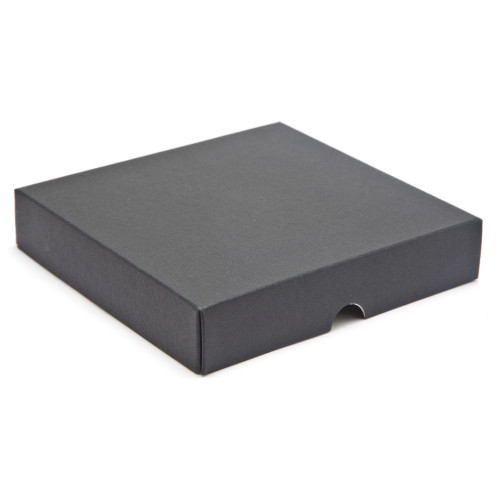 ElegantÂ Texture-Embossed Matt FinishÂ 16 Choc Square Wibalin Gift Box LidÂ Only 159mm x 148mm x 32mm in Black