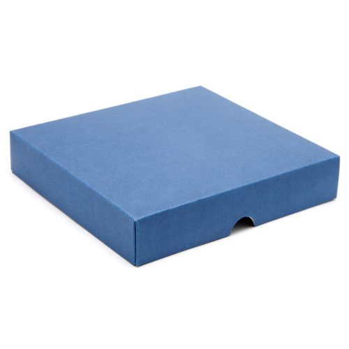 ElegantÂ Texture-Embossed Matt FinishÂ 16 Choc Square Wibalin Gift Box LidÂ Only 159mm x 148mm x 32mm in Blue